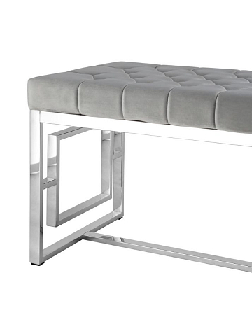 Банкетка-скамейка БРУКЛИН вельвет серый сталь серебро Банкетка-скамейка БРУКЛИН вельвет серый сталь серебро